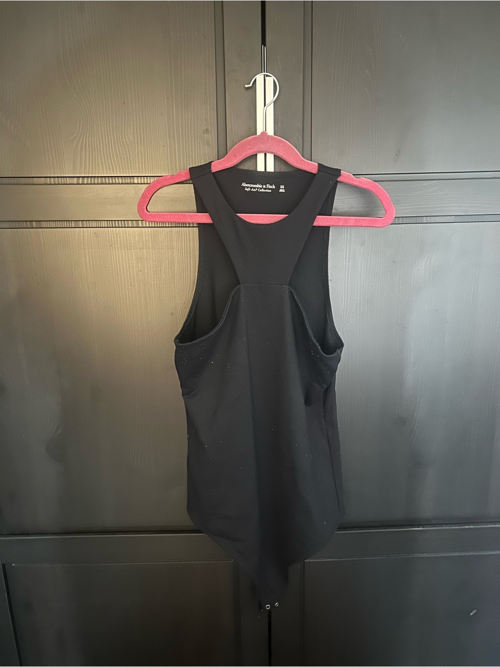 Abercrombie & Fitch Black Racerback Bodysuit with High Neck